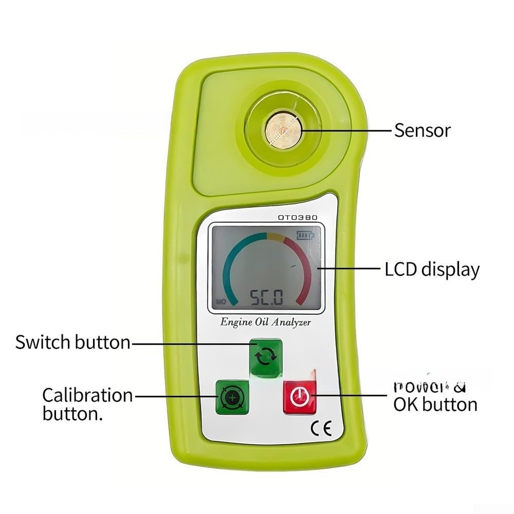 Digitales Motoröl-Analysegerät mit LCD-Display, Selbstkalibrierung & Typ-C, Ölqualitätsprüfer 0-90% für Diesel &, Automatischer Abschaltung