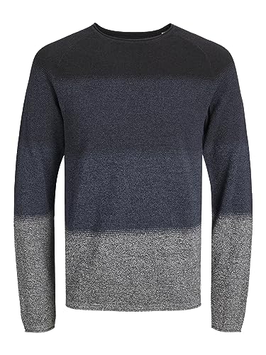 Jack & Jones Jjehill Knit Crew Neck Noos, Suéter Hombre, Navy Blazer Detail Gradient, L