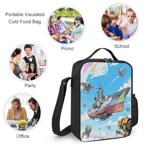 Air Battleship 3pcs Lightweight Travel Backpack Printed Backpack With Lunch Pack Storage Box Case 5