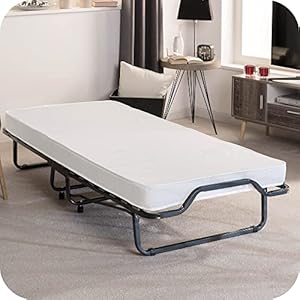 Beautissu vouwbed 90 x 200cm – opvouwbaar logeerbed Venetia incl. stabiele stalen frame, dik matras en beschermhoes