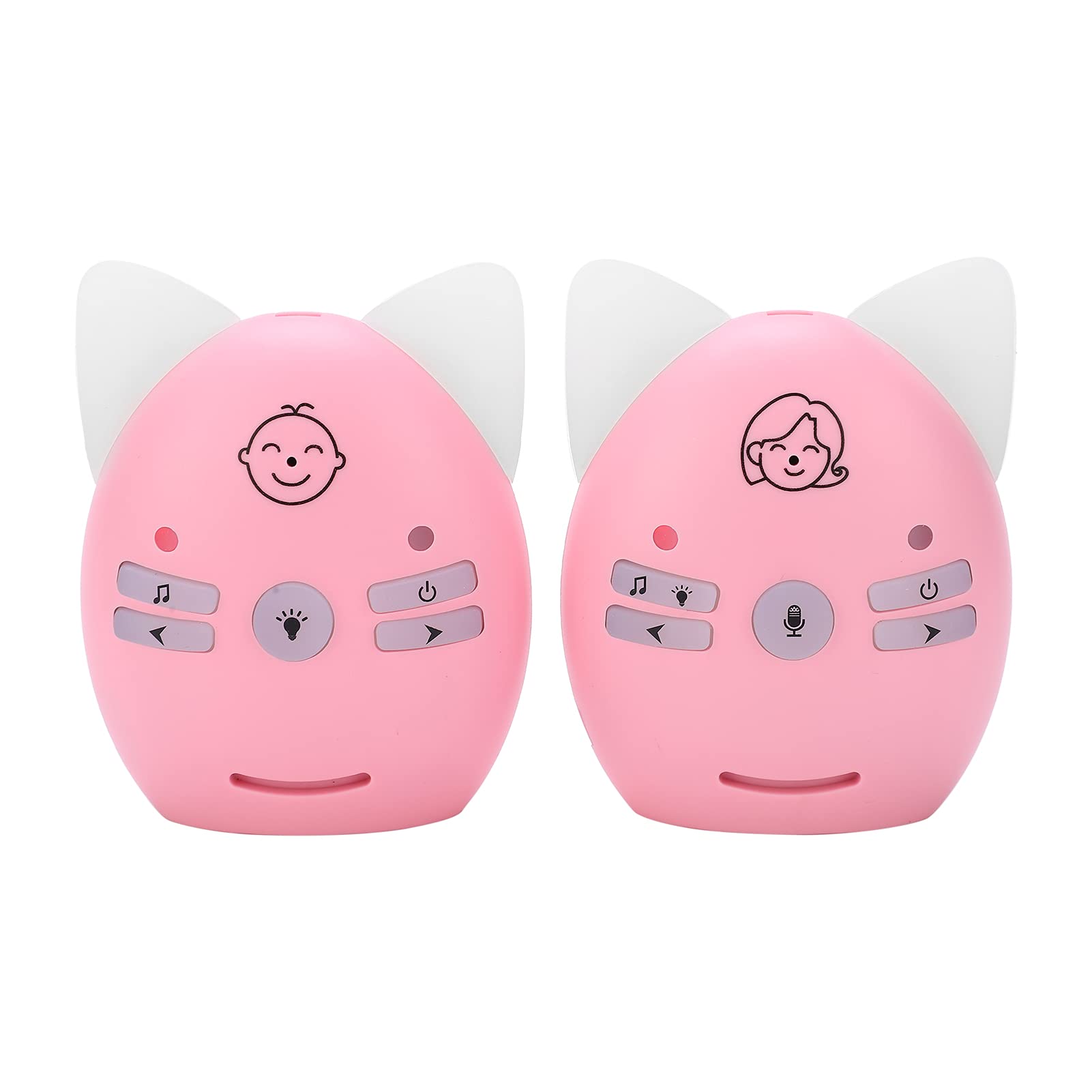 Babyphone Audio sans Fil, Design Dessin animé, avec Conversation Bidirectionnelle, Veilleuse Musicale, Portée de 300 M (Plug EU (100-240V AC))