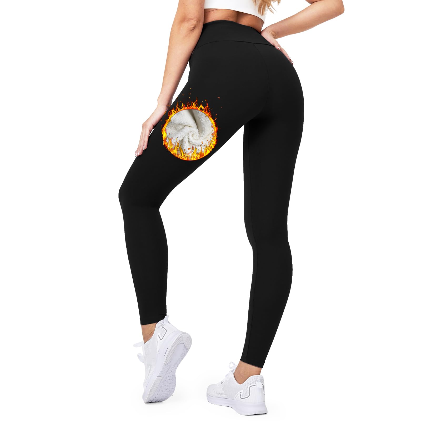 TJYAEKLTD - Leggings termici da donna, caldi leggings invernali a vita alta, collant termici stretti con pile adatti per la corsa all'aperto, l'escursionismo, lo yoga o l'uso quotidiano