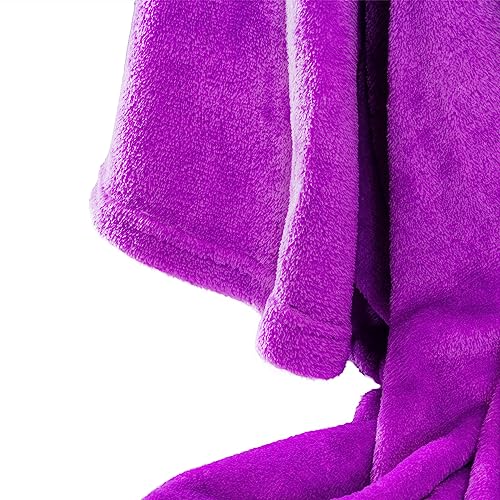 getDigital Purple Tentacle Wearable Throw Blanket with Sleeves, Cozy Fleece Blanket for Adults - Image 3
