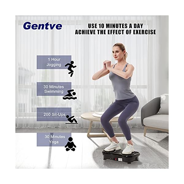 Gentve-Vibration-Plate-Exercise-Machine-Whole-Body-Workout-Machine-Fitness-Vibration-Platform-Machine-for-Weight-Loss-Foots-Massage-with-Loop-Bands-Bluetooth-Remote-99-Levels Vibration Plate Exercise Machine - Whole Body Workout Machine ,Fitness Vibration Platform Machine for Weight Loss & Foots Massage with Loop Bands + Bluetooth + Remote, 99 Levels
