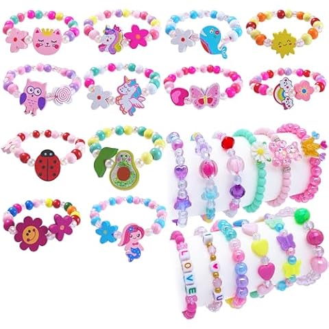 SIELEVIN 24PCS kids Bracelets for Little Girls Toddlers Birthday Gift Cover