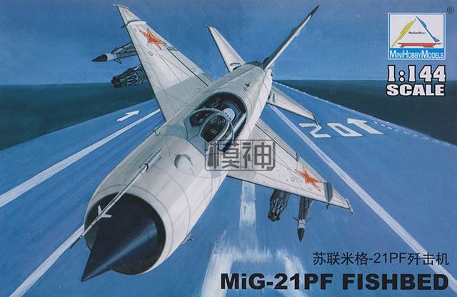 AEPRO - 1/144 Plastic Assemble Fighter Military Assembly Aircraft Model USA USSR UK WWII Plane Mini Sand Table Тоу (80410 USSR MIG-21PF)
