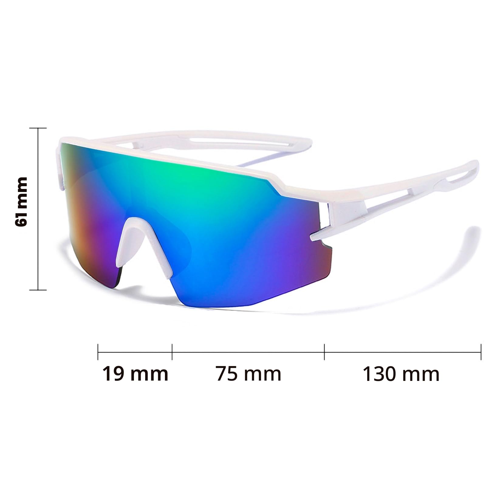 Lunette de Soleil Sport Polarisée, Lunettes de Cyclisme Homme Femme Cyclisme Lunette Protection UV400 Lunette de Soleil pour Course à Pied Cyclisme Pêche Conduite Golf Ski