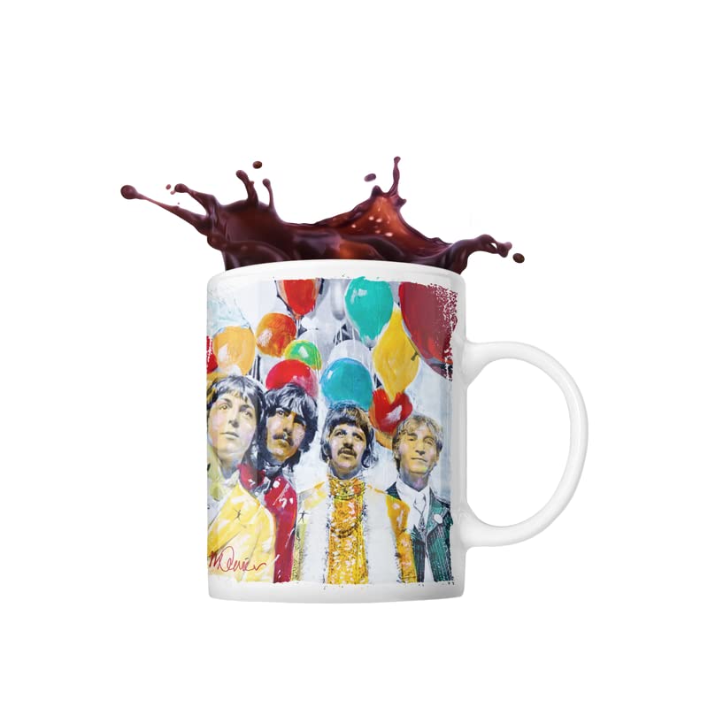 Beatles Gifts Mug à café et thé Blanc 325 ml - Les Beatles, Paul McCartney, John Lennon, RIngo Starr, George Harrison Beatles Gifts Mug à café et thé Blanc 325 ml