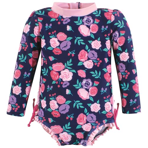 Maillot de bain à motif floral contrasté rose et bleu marine Hudson Baby 6-7 ans