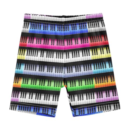 Piano Keyboard Rows Black Girls Bike Shorts Toddler Under Dress Dance Shorts Girl Clothes for 4-10 Years,4T