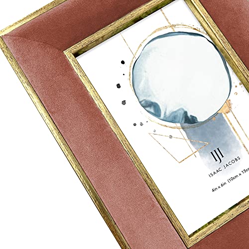 Isaac Jacobs Velvet Picture Frame With Metallic Gold Double Border thumb #3