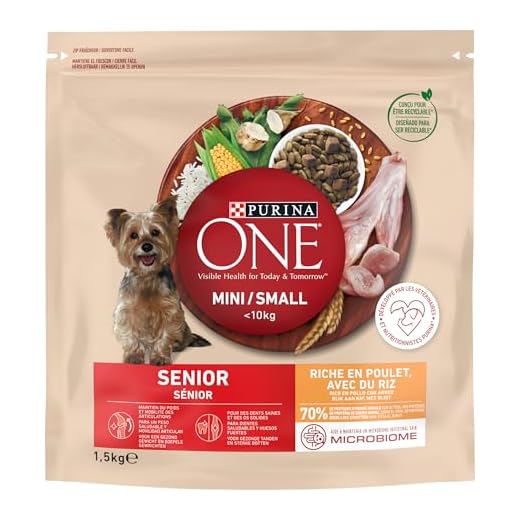 Purina ONE Mini <10kg Pienso para Perro pequeño Senior, Mayor con Pollo y Arroz, 6 bolsas de 1,5kg