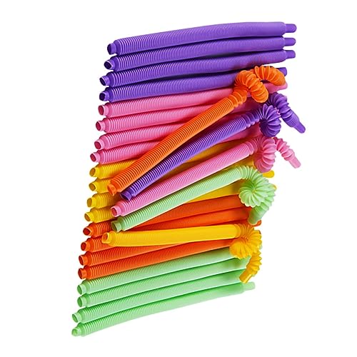 30 pitillos de plástico flexibles y coloridos para beber miniatura 1