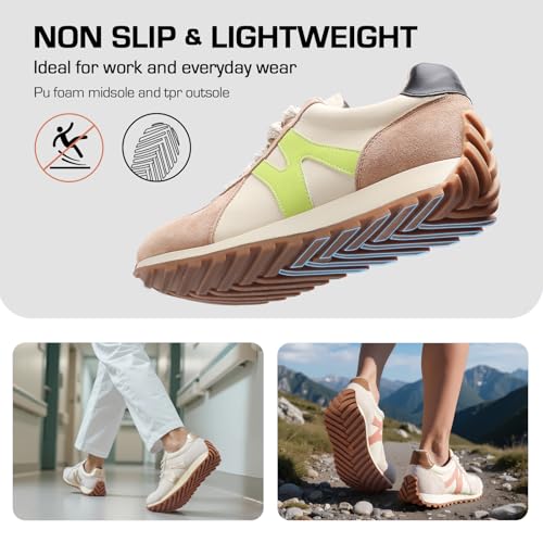 Image of somiliss Wide Toe Box Shoes for Women Non-Slip Walking Fashion Sneakers | Arch support, slip resistant, fashion, daily and casual, removable insole for easy washing, microfiber leather suede upper