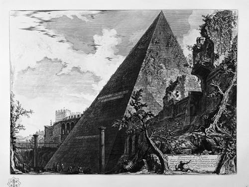 Pirámide de Cestio lienzo decorativo grande cuadro Piranesi de 60x90cm para pared