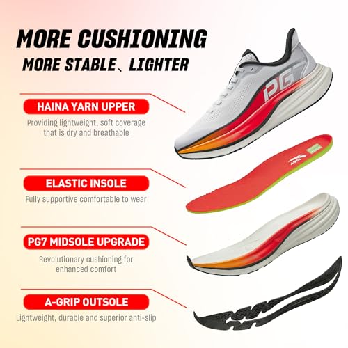 Image of ANTA Men's PG7 3.0 Cushioning Running Shoes Enhanced Lateral Support Athletic Sneakers Lightweight and Breathable Shoes for Gym Walking and Standing