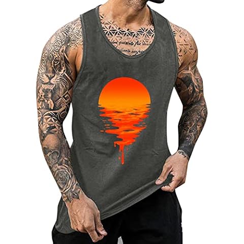 Men's 3D Print Hawaiian Sunset Tank Top Cover