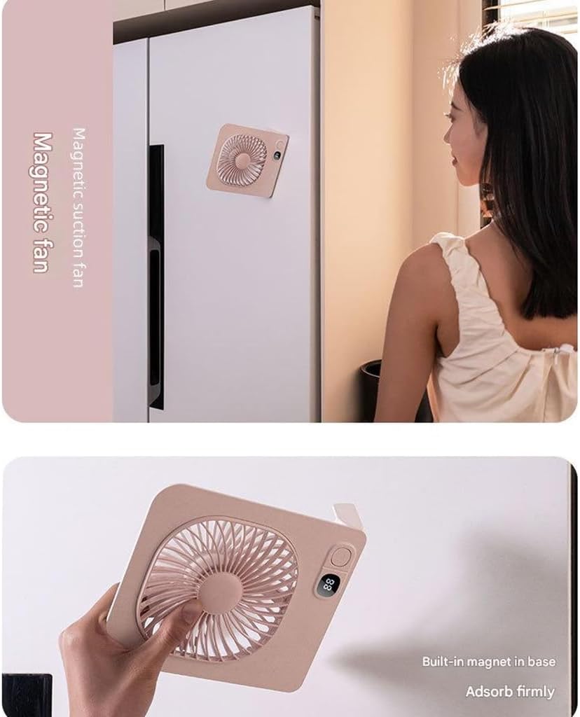 Portable Magnetic Air Cooling Desktop Table Fan with 3 Speed USB Rechargeable for Indoor Outdoor Camping Car Use