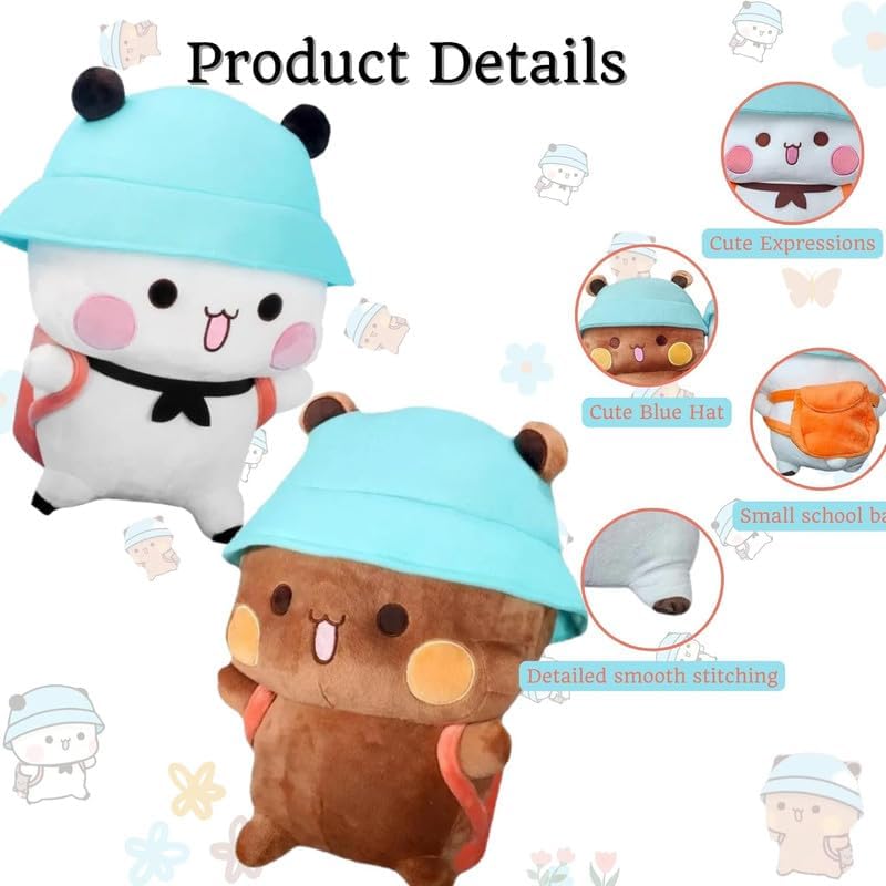 Image of Bubu Dudu Plush with Detachable Bags - 32Cm Cotton Stuffed Animal - Bubu Dudu Cap Plush - Ideal Gift for Kids, Boyfriend, Girlfriend, Playtime, Cuddly Decor & Collectible