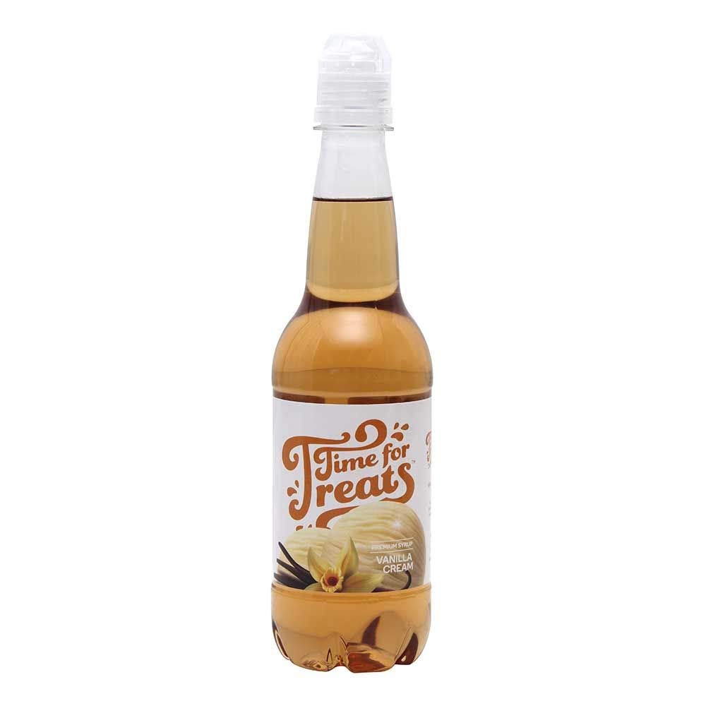 TIME FOR TREATSFlavored Syrup for Snow Cones, Homemade Sodas, Cocktails, Coffee, Baking and More - 16.9 Fluid Ounce Bottle (Vanilla Cream)