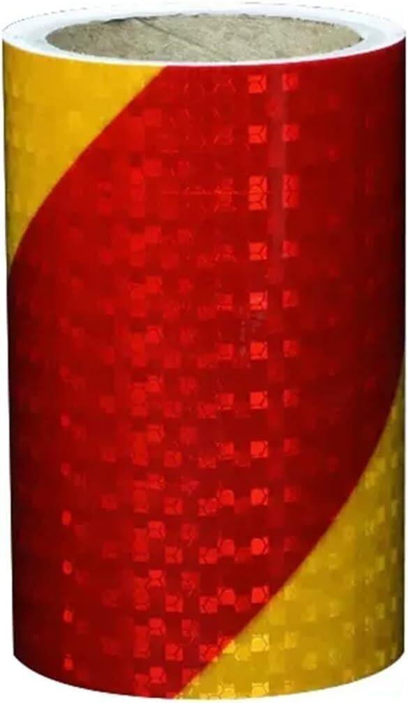 Reflective Tape,Reflective Safety Tape,Safety Warning Tape,Adhesive Warning Tape,High Intensity Red Yellow Warnig Tape,Self-Adhesive Reflective Sticker,(15 cm X 300 cm)