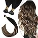 Ugeat 16Inch I Tip Real Human Hair Extensions Balayage Off Black to Brown with Blonde #1B/4/27 Heat Fusion I Tip Keratin Extension 40Gram/Set 0.8G/Strand Extensions Human Hair Natural