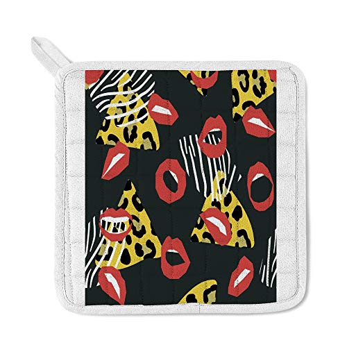 Tablier pour micro-ondes rétro 90s, set manique pour repas rock - 4