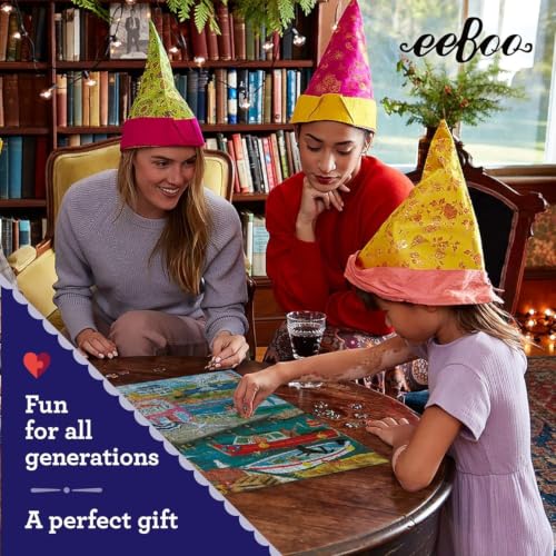 Image of eeBoo New England Wharf 1000 Piece Square Jigsaw Puzzle, 23 inch x 23 inch