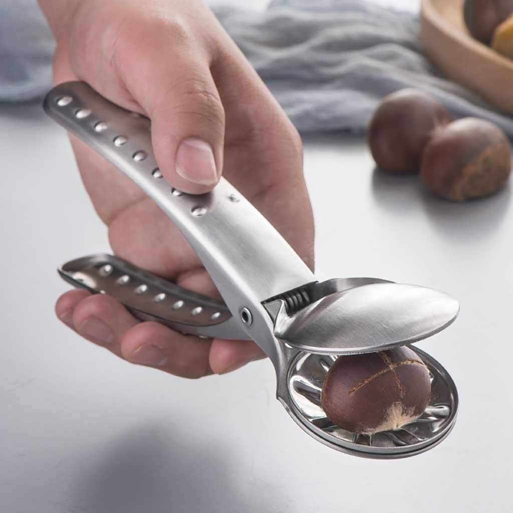 Casse Noix Métallique 2-en-1 Clip Walnut Clip Châtaignier Noix Cracker Opener Shower Crosser Pince en Noyer Métal Coupe-Cuille Colle-Clip Clip Pince à Outils Pécan Noyer Outil ouvreur