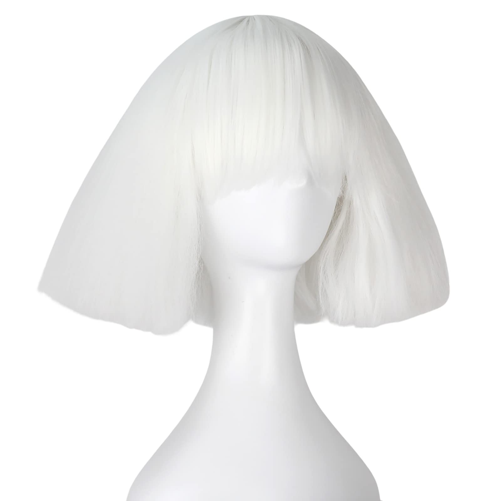 ? Women Cream Short Straight Hair Flapper Cosplay Quality Costume Bob Wig Amazon.com: iCos Short Kinky Straight Hair Wig for Women  main image 3