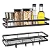 BURGEON Gewürzregal Wand 2er Set, Gewürzregal Schranktür Hängend Ohne Bohren Selbstklebend, Spice Rack Küchenregal für Küche Gewürz Organizer Küchenzubehör mit 4 Haken, 40 x 12 x 5.5cm, Schwarz