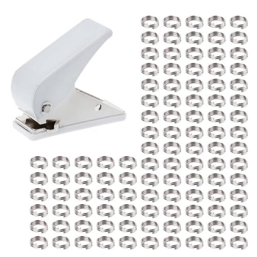 Qsvbeeqj Perforadora Dardos Metal con 100 Uds. Anillos Redondos Arandelas Ejes Dardos Herramienta Perforación Manual para Fiesta
