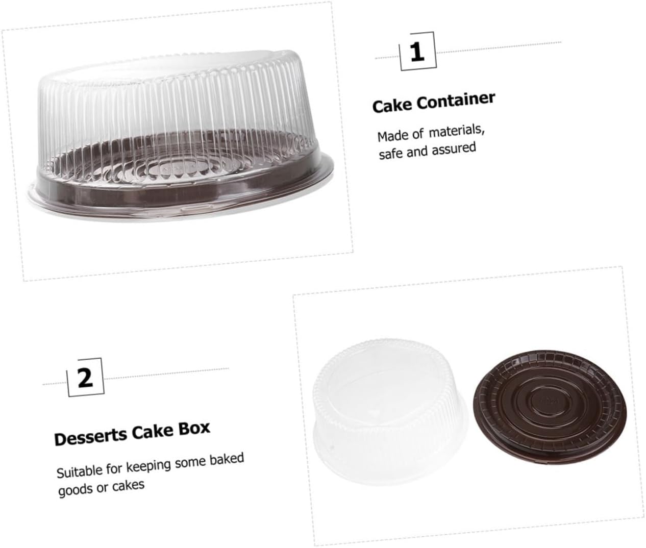Cabilock 25pcs Clear Plastic Round Cake Carrier Boxes with Dome Lids for for Weddings Parties and Festivals for Storing Cakes and Desserts