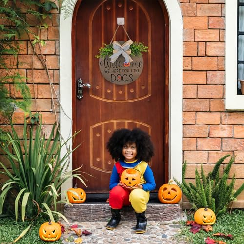 Interchangeable-Welcome-Wreath-Sign-for-Farmhouse-Front-Porch-Decor-Round-Wood-Wreaths-Wall-Hanging-We-Hope-You-Like-Dogs-Signs-All-Season-Outside-Front-Door-Wreath-for-New-Home-Gift-Ideas Interchangeable Welcome Wreath Sign for Farmhouse Front Porch Decor Round Wood Wreaths Wall Hanging We Hope You Like Dogs Signs All Season Outside Front Door Wreath for New Home Gift Ideas