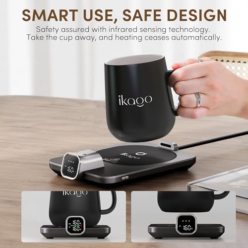 Coffee Mug Warmer Set, ±1°F Precision Temperature Control Smart Heated Mug for Desk - Image 3