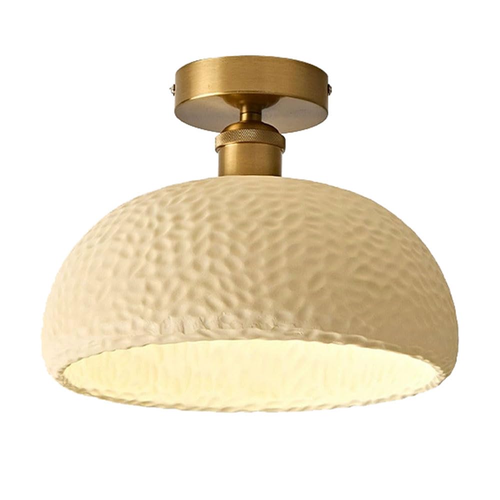 LYMSXAZOU Minimalist Hallway Light, Nordic Style Balcony Semi Flush Mount Ceiling Light Elegant Girl's Room E26 Fixtures Japanese Entryway Metal Base for Modern Bedroom