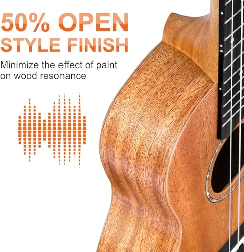 Image of Vangoa Ukelele 23'' Adult Beginner Concert Ukulele Mahogany with Complete Kit Hawaiian Ukulele Acoustic Professional Ukelele for Kids Adults Beginners