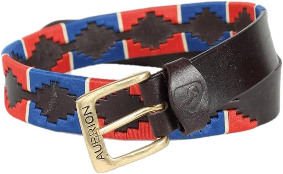 Shires Adults Drover Polo Belt Navy/Red 32"