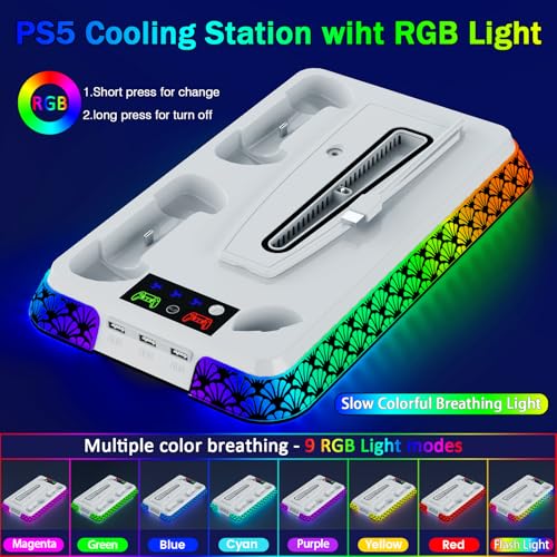 Ventilateur de refroidissement PS5 haute performance et dock de charge DualSense LED - 6