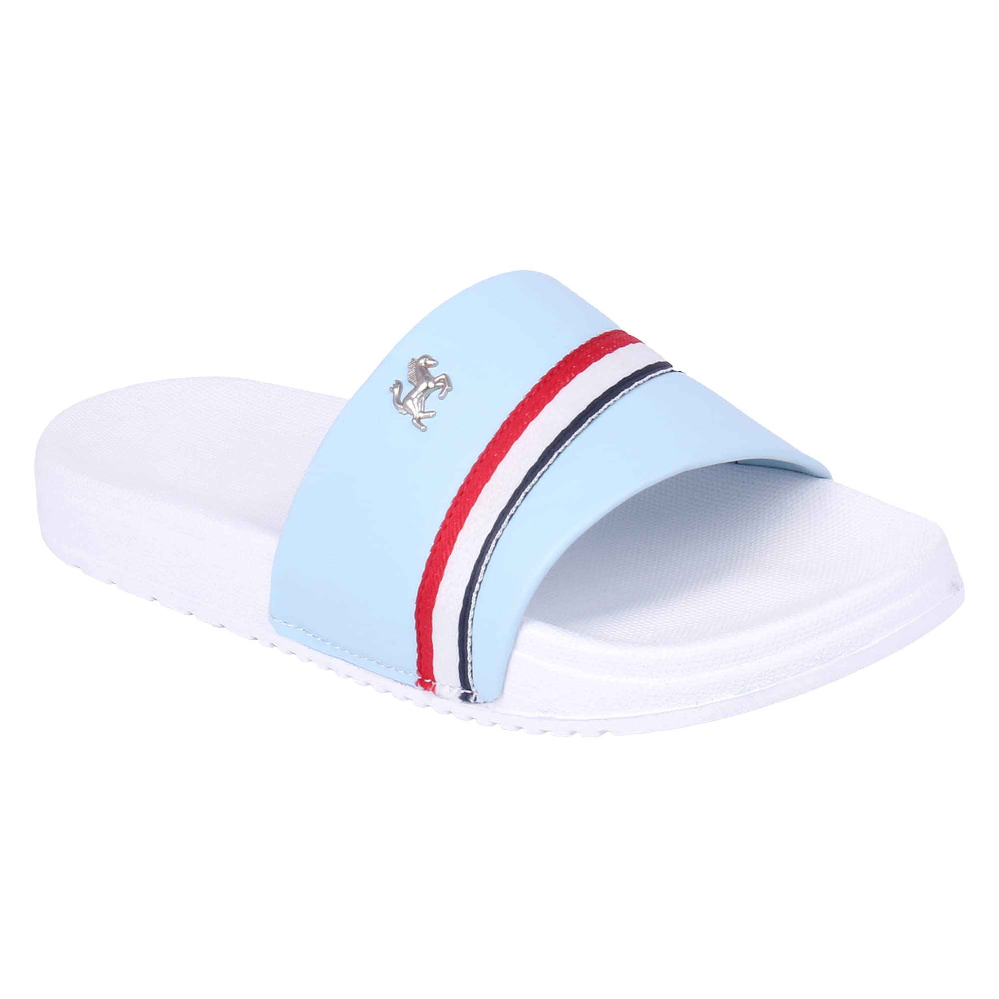 Mens Stylish Sliders White, Red, Black, Grey, Sky Blue Boys Slippers