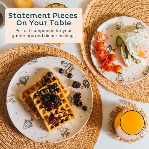 image for Nook Theory 4 Pack Reusable Bamboo Plates - Non-Toxic Toddler and Kids
