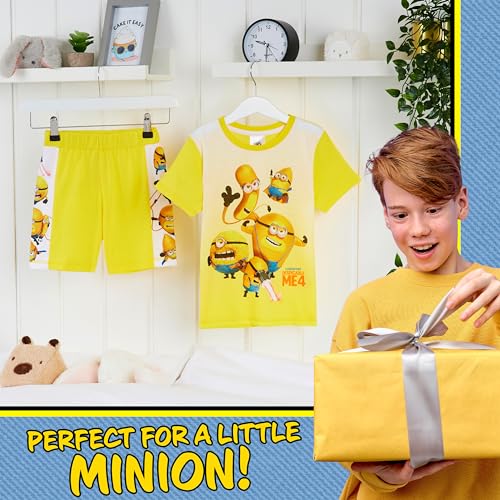 Pyjashort Minions garçon jaune moutarde ensemble d'été 11-12 ans