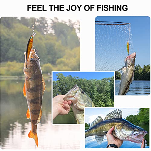 Fishing Lures Kit Hard Bait Set Topwater Minnow Crankbait Jerkbaits Swimbaits Popper Pencil Artificial Fishing Bait Kit For Bass Trout Walleye Redfish Saltwater Freshwater Fishing Lure #TOP6