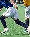 ShinyMatch High Football Socks Multiple Sizes over the Knee Baseball Socks Extra Long for Youth Women and Men(XL,Blue and White)