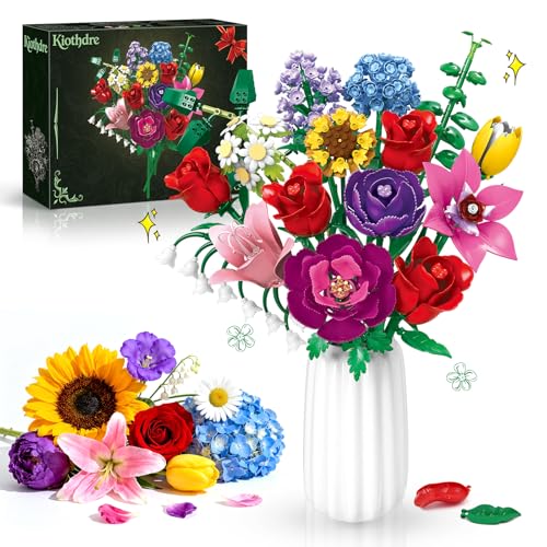 kiothdre Kit Construction Bouquet de Fleur pour Adulte...
