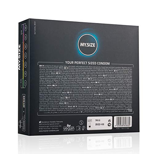 MY.SIZE MS6036 condooms maat 5, 60 mm, grote verpakking (36 stuks), Blauw - Afbeelding 6