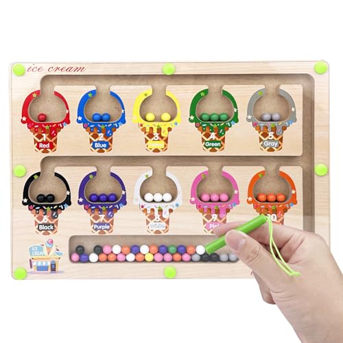 Gvolatee Magnetspiel Labyrinth Holzspielzeug, Montessori Spielzeug ab 2 3 4...
