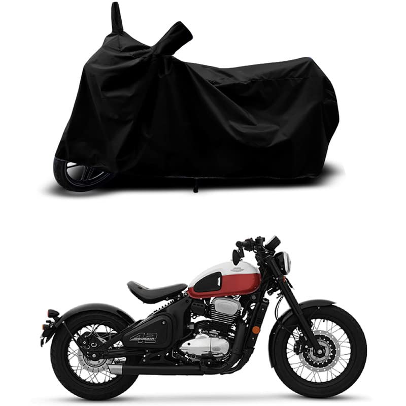 Image of Full Bike Cover Compatible for Jawa 42 Bobber - 100% Scratchproof, UV Rays, Heat Protection, Water-Resistant, Dustproof, Waterproof Body Cover for All Variants [Black]