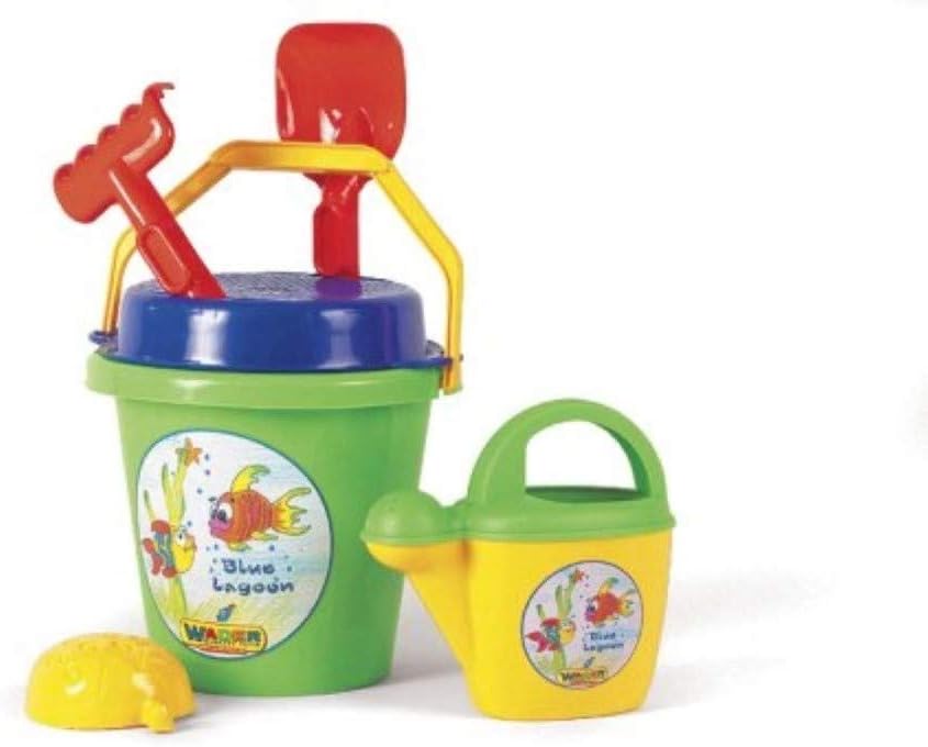 Wader 7155 – Cube Set with Wheels, 6 Pieces, the line of Blue Lagoon