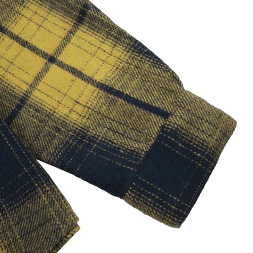 Image of Boys Girls Flannel Shirts Plaid Hoodies Fall Fashion Button Down Shirts | Long Sleeve Shirts Hooded Lightweight Jacket, Perfect for School Mornings, Leaf Piles,Camping, Bonfires, Weekend Adventures